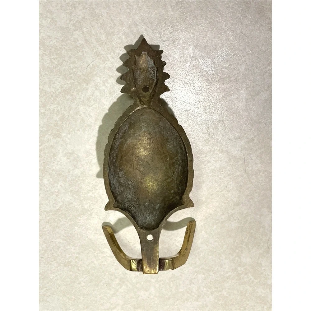 Vintage Solid Brass Pineapple Double Wall Hook 5